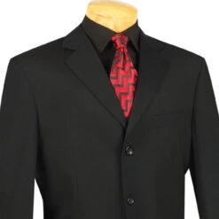 Mont Blanc Collection - Regular Fit Suit 3 Button 2 Piece In Black -Bowie Store 01 VIN 3PP BLACK 3