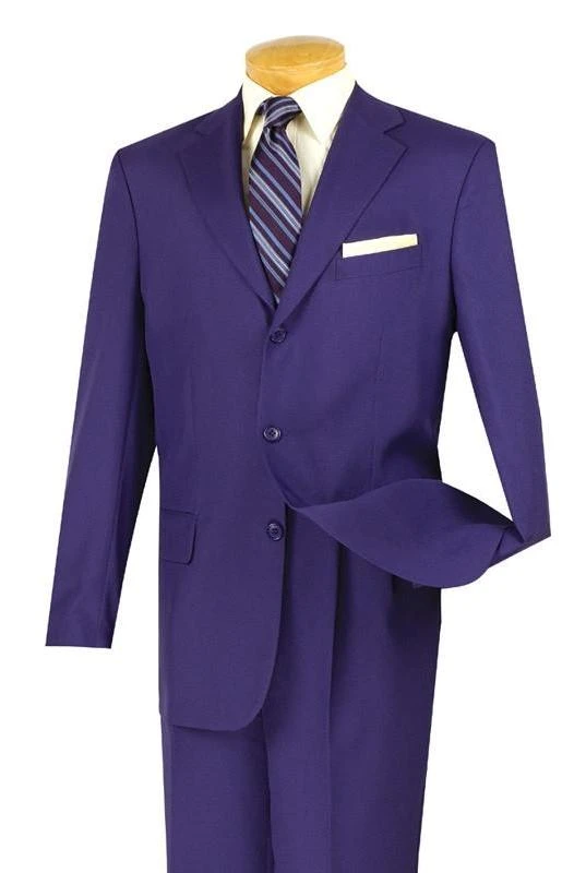Mont Blanc Collection - Regular Fit Suit 3 Button 2 Piece In Purple 1 Mont Blanc Collection - Regular Fit Suit 3 Button 2 Piece In Purple