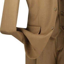 Avalon Collection - Regular Fit Men's Suit 3 Button 3 Piece British Khaki -Bowie Store 01 VIN 3TR 3 BRITISHKHAKI 15 4