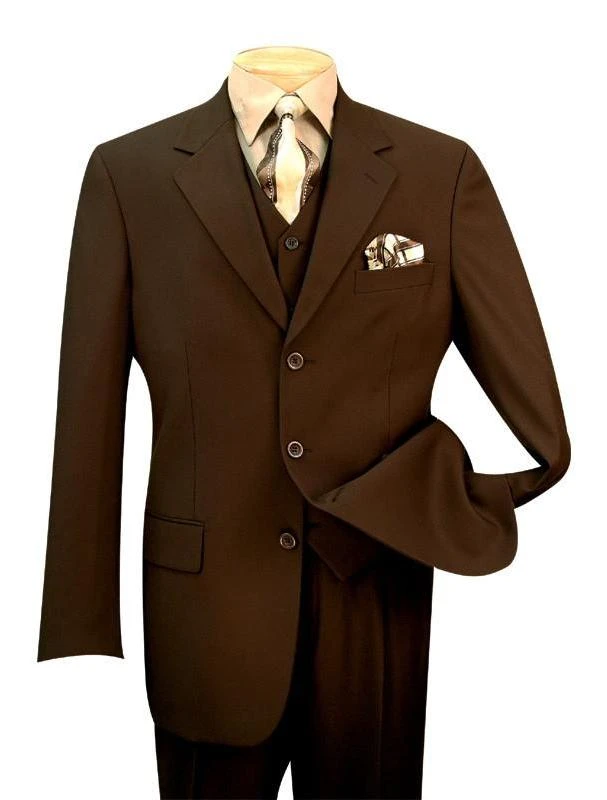 Avalon Collection - Regular Fit Men's Suit 3 Button 3 Piece Brown 1 Avalon Collection - Regular Fit Men's Suit 3 Button 3 Piece Brown
