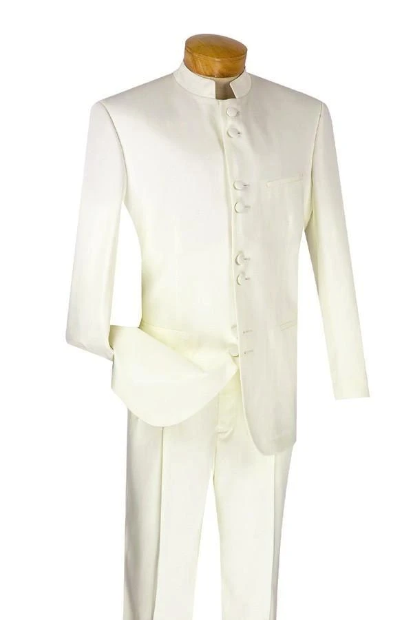 Men's Regular Fit Tuxedo 2 Piece 8 Buttons In Ivory 1 Men's Regular Fit Tuxedo 2 Piece 8 Buttons In Ivory