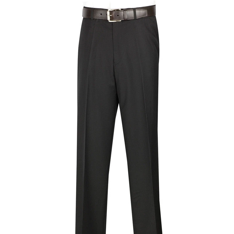 Men's Dress Pants Flat Front Design In Black
