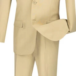 Beige Slim Fit Men's 2 Piece Business Suit 2 Button -Bowie Store 01 VIN S 2PP BEIGE 4