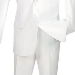 White Slim Fit Men's 2 Piece Business Suit 2 Button -Bowie Store 01 VIN S 2PP WHITE 4