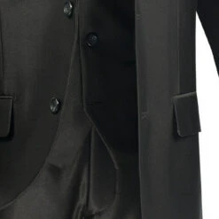 Slim Fit Men's Suit With Vest 3 Piece 2 Buttons In Black -Bowie Store 01 VIN SV2R 2 BLACK 4