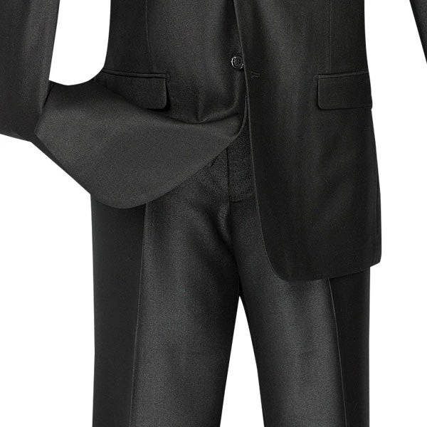 (44R) Slim Fit Textured Suit 3 Piece 2 Buttons In Black 3 (44R) Slim Fit Textured Suit 3 Piece 2 Buttons In Black - Image 3