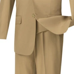Morgan Collection - Regular Fit 3 Piece Suit 2 Button Khaki -Bowie Store 01 VIN V2TR KHAKI 4