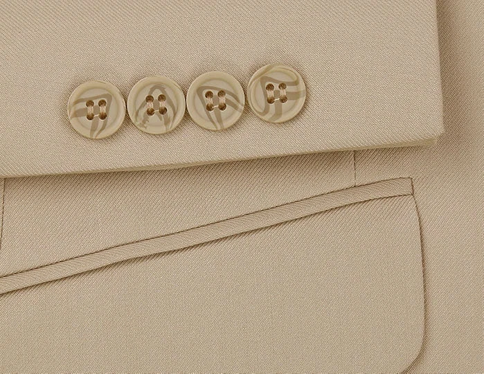 Vanderbilt Collection - Classic 2 Piece Suit 2 Buttons Regular Fit In Beige 4 Vanderbilt Collection - Classic 2 Piece Suit 2 Buttons Regular Fit In Beige - Image 4