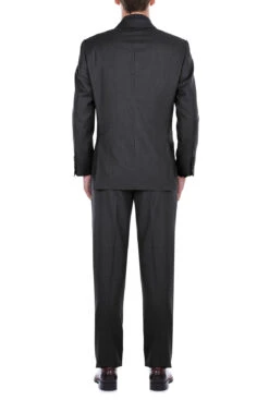 Vanderbilt Collection- Classic 2 Piece Suit 2 Buttons Regular Fit In Charcoal Gray -Bowie Store 202 1 3