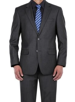 (40S) Slim Fit 2 Piece Suit 2 Buttons In Charcoal Gray