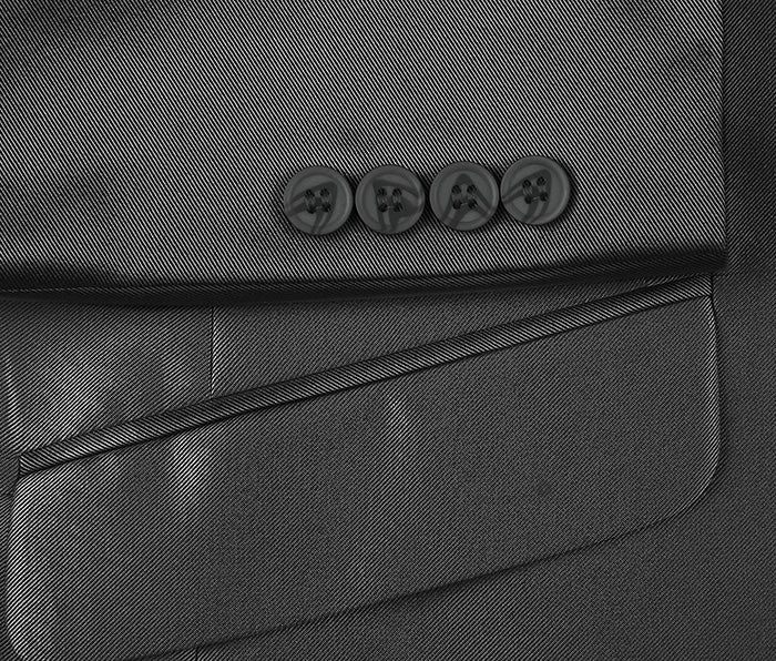 Black Slim Fit Sharkskin Italian Styled 2 Piece Suit 5 Black Slim Fit Sharkskin Italian Styled 2 Piece Suit - Image 5