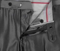 Black Regular Fit Sharkskin Italian Styled 2 Piece Suit -Bowie Store 207 1 6