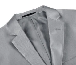Gray Slim Fit Sharkskin Italian Styled 2 Piece Suit 9 Gray Slim Fit Sharkskin Italian Styled 2 Piece Suit -Bowie Store 207 2 3