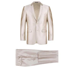 Beige Slim Fit Sharkskin Italian Styled 2 Piece Suit -Bowie Store 207 3 1 199b1d48 6207 4f8f acb2 5c2c0f772c6b