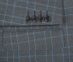 Regular Fit 2 Piece Dress Suit Windowpane In Light Gray 10 Regular Fit 2 Piece Dress Suit Windowpane In Light Gray -Bowie Store 293 5 5
