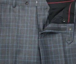 Regular Fit 2 Piece Dress Suit Windowpane In Light Gray 11 Regular Fit 2 Piece Dress Suit Windowpane In Light Gray -Bowie Store 293 5 6