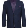 Wool Regular Fit Blazer Solid Color In Dark Navy