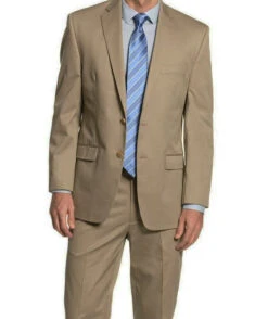 Regular Fit Suit 2 Button 2 Piece In Khaki