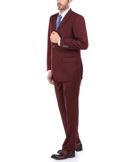 Vanderbilt Collection - Classic 2 Piece Suit 2 Buttons Regular Fit In Burgundy -Bowie Store 3 1948ae46 3e54 4d11 a717 3a392f9cd7d6