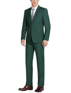 Vanderbilt Collection- Classic 2 Piece Suit 2 Buttons Regular Fit In Green