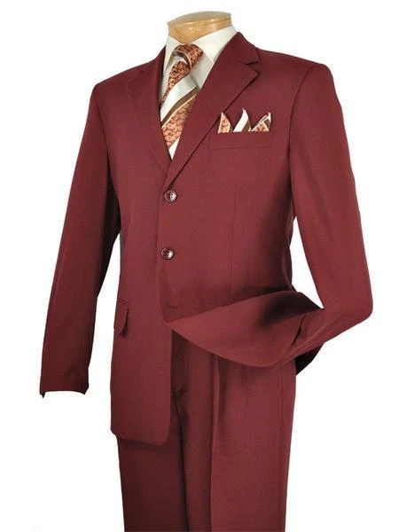 Mont Blanc Collection - Regular Fit Suit 3 Button 2 Piece In Burgundy 1 Mont Blanc Collection - Regular Fit Suit 3 Button 2 Piece In Burgundy