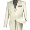Mont Blanc Collection - Regular Fit Suit 3 Button 2 Piece In Stone