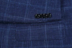 Wool And Silk Regular Fit Blazer Windowpane Pattern In Navy 10 Wool And Silk Regular Fit Blazer Windowpane Pattern In Navy -Bowie Store 4Z8A0629