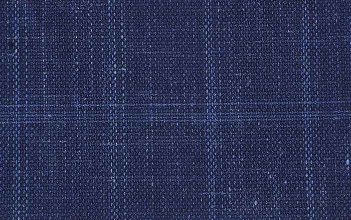 Wool And Silk Regular Fit Blazer Windowpane Pattern In Navy 6 Wool And Silk Regular Fit Blazer Windowpane Pattern In Navy - Image 6