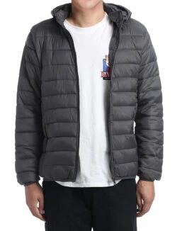 Men's Quilted Puffer Jacket With Detachable Hood In Gray -Bowie Store 4Z8A5873 S f46fff0c 675f 422f 8aa2 e0dfddfa0e95