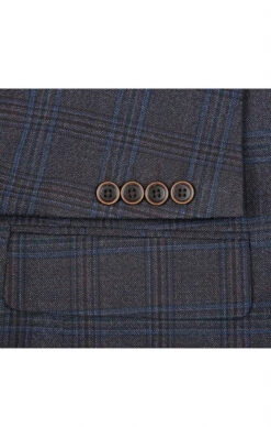 (42R) Wool Blend Plaid Pattern Regular Fit 2 Button Blazer In Burgundy -Bowie Store 4 1987762b 5343 47f4 aa9f 012a78ba9dee