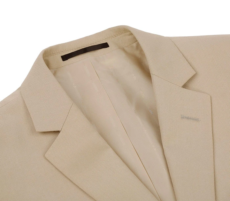 Vanderbilt Collection - Classic 2 Piece Suit 2 Buttons Regular Fit In Beige 2 Vanderbilt Collection - Classic 2 Piece Suit 2 Buttons Regular Fit In Beige - Image 2