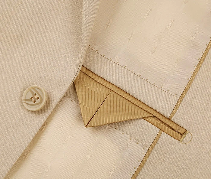 Vanderbilt Collection - Classic 2 Piece Suit 2 Buttons Regular Fit In Beige 5 Vanderbilt Collection - Classic 2 Piece Suit 2 Buttons Regular Fit In Beige - Image 5