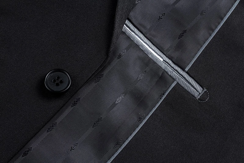 Black 2 Piece Tuxedo Shawl Lapel Slim Fit 5 Black 2 Piece Tuxedo Shawl Lapel Slim Fit - Image 5