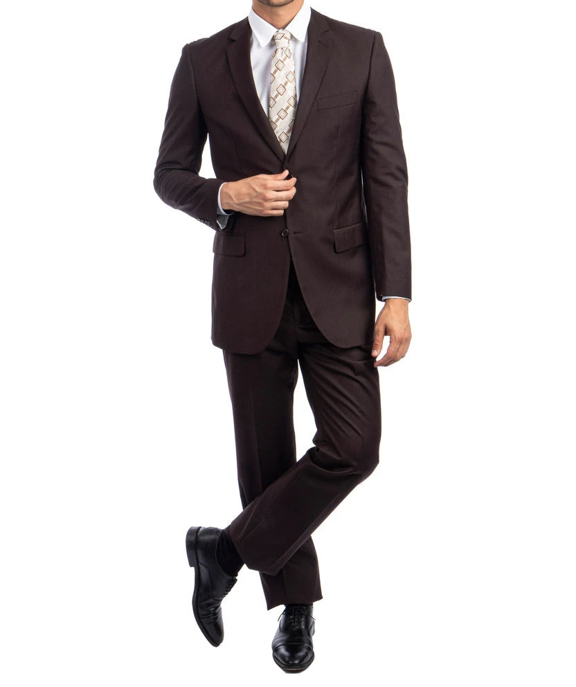 Bacchus Collection - Regular Fit Suit 2 Button 2 Piece In Chocolate 1 Bacchus Collection - Regular Fit Suit 2 Button 2 Piece In Chocolate