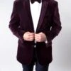 Men's Regular Fit Blazer 2 Button With One Welt Chest Pocket Wine