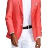 Slim Fit Blazer 2 Button In Solid Deep Salmon