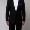 Black Slim Fit 2 Piece Tuxedo With Satin Peak Lapel