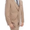Modern Fit 3 Piece Fine Wool Suit Windowpane Tan