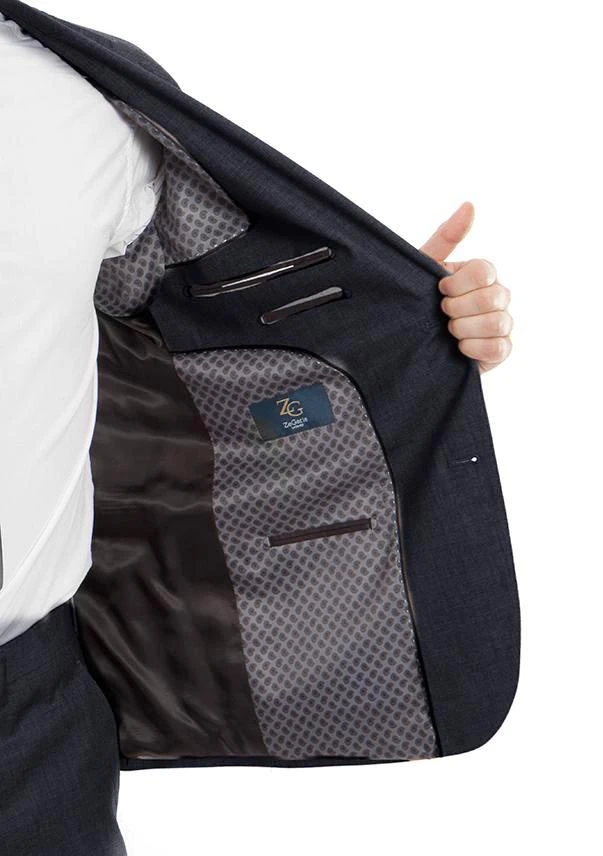 (56R) 100% Wool Suit Modern Fit Italian Style 2 Piece In Navy 3 (56R) 100% Wool Suit Modern Fit Italian Style 2 Piece In Navy - Image 3