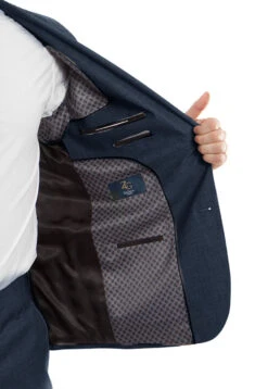 (46R) Arezzo Collection - 100% Wool Suit Modern Fit Italian Style 2 Piece In Indigo -Bowie Store MW246 04 Open d3fc5d28 e6f3 4195 97ab da9cf9d945ba