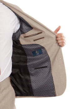 (58R) 100% Wool Suit Modern Fit Italian Style 2 Piece In Tan -Bowie Store MW246 06 Open 5508e5e9 0f94 4bd2 b7f6 430e5467e300