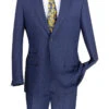 Catania Collection - Modern Fit Windowpane Suit 2 Piece In Blue