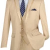 Leonardo Collection - Slim Fit Tuxedo 2 Buttons 3 Piece Beige Suit