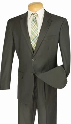 Regular Fit Suit 2 Button 2 Piece In Olive
