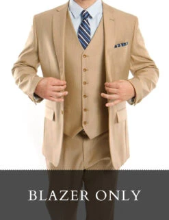 (52L Blazer) Light Beige Modern Fit Blazer 2 Button