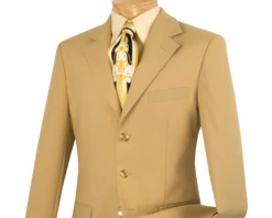 Gold Regular Fit 3 Button Blazer
