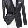 Slim Fit Velvet Party Jacket 1 Button Shawl Lapel In Black
