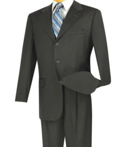 Mont Blanc Collection - Regular Fit Suit 3 Button 2 Piece In Charcoal