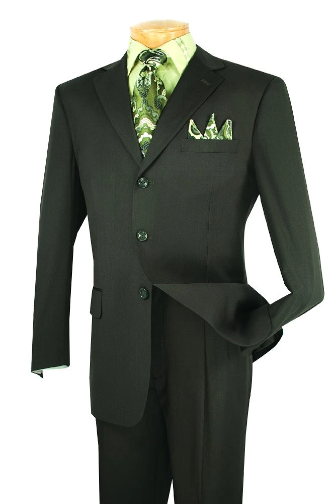 Mont Blanc Collection - Regular Fit Suit 3 Button 2 Piece In Olive 1 Mont Blanc Collection - Regular Fit Suit 3 Button 2 Piece In Olive