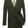 Olympia Collection - Glen Plaid Regular Fit Suit 3 Piece Olive